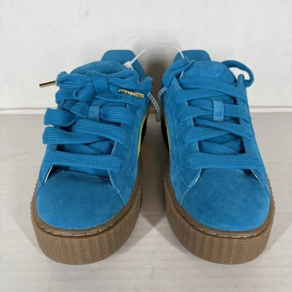 Puma Fenty X Creeper Phatty Speed Blue Lime Gum Suede Sneakers Women Size 7 NWOB